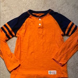 Boys Gap Orange and Navy stripe Henley size L